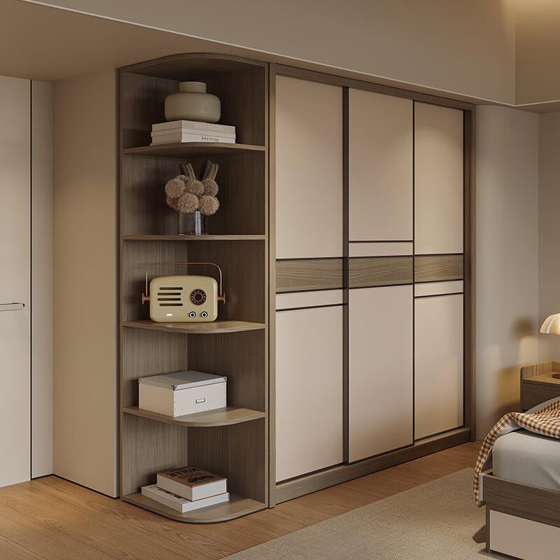 木月推拉门衣柜现代简约二门三门衣柜北欧卧室多尺寸移门滑门衣橱