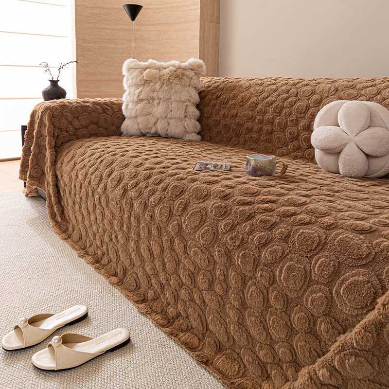 复古风沙发巾冬一整张全盖布冬季加厚毛绒套罩2026年新款坐垫毯子