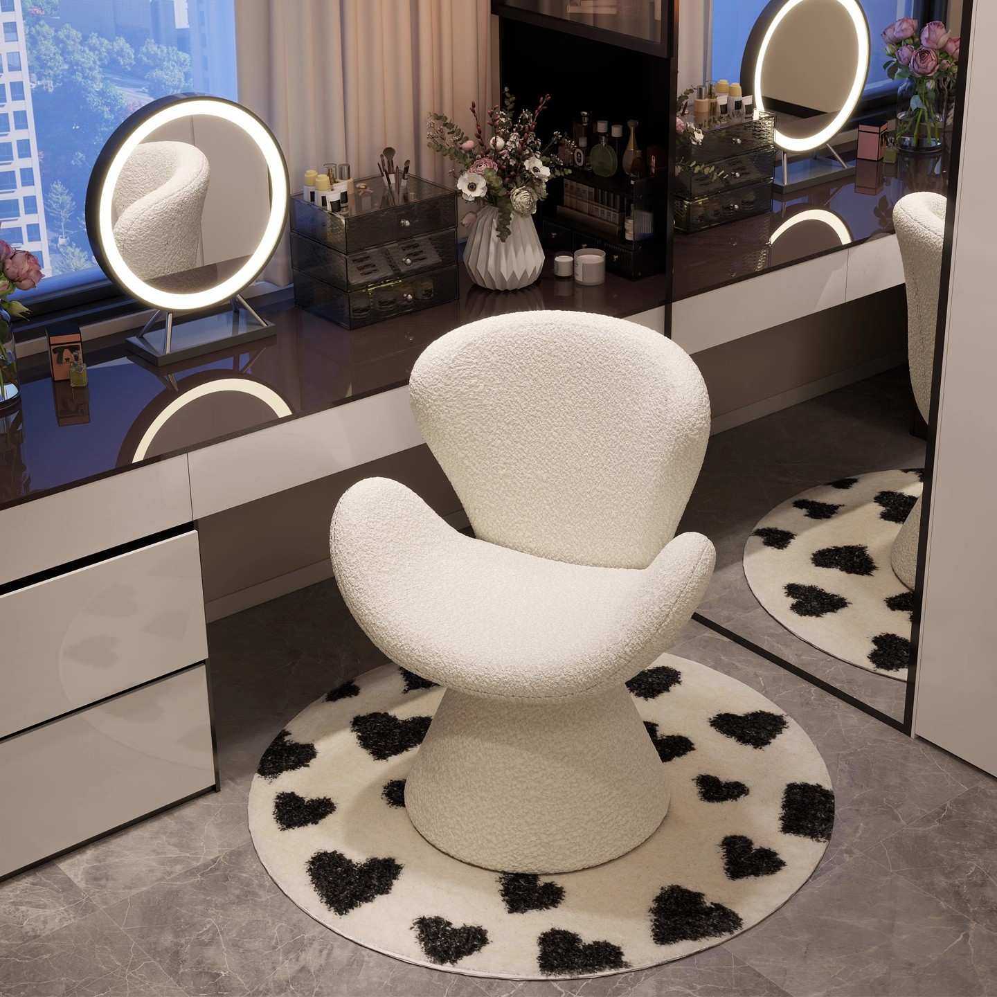 奶油风化妆凳网红梳妆凳家用卧室梳妆台椅设计师可旋转创意贝壳椅,模玩/动漫/周边/娃圈三坑/桌游,模型制作工具/辅料耗材,淘宝优惠券,粉丝福利购,淘宝优惠卷