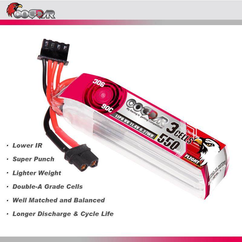 鹰氪CODDAR 550MAH 3S 11.4V 90C HV高倍率航模牙签机锂电池LIPO