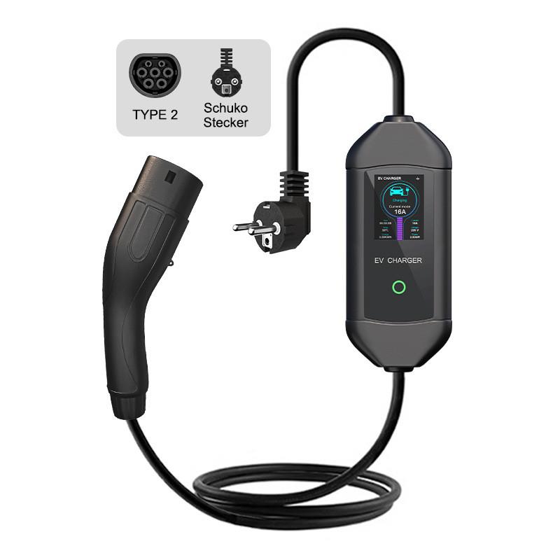 充电桩欧标TYPE2特斯拉问界新能源电汽车随车便携式充电枪APP智控