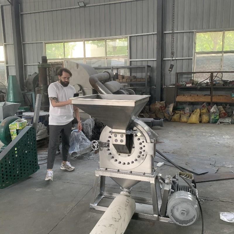 不锈钢齿爪式八角五香调料磨粉机 玉米大米除尘旋风除尘打粉机