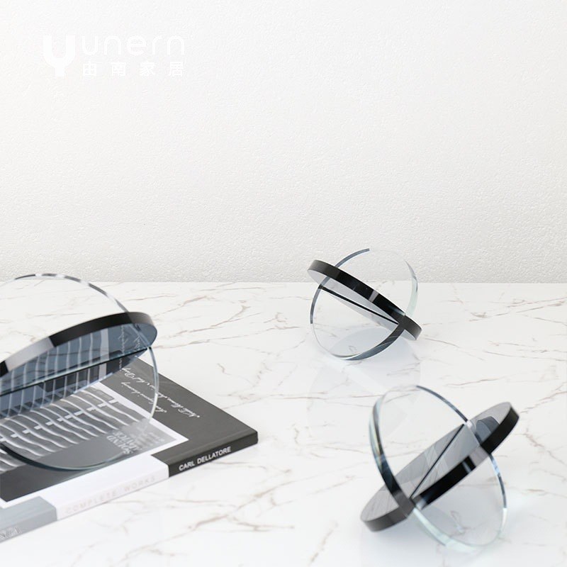 简约现代轻奢茶色杨桃形摆件家居软装饰品样板房间书房桌面摆设