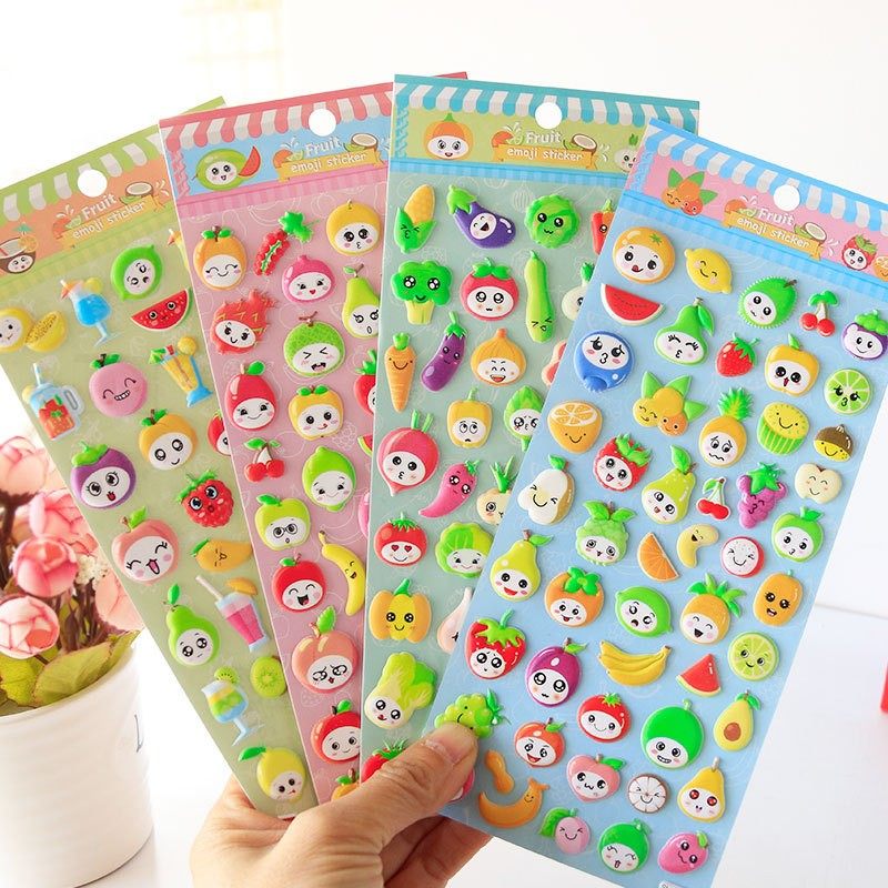 儿童贴画立体3D贴纸水果卡通表情可爱笑脸萌萌果标标签幼儿园粘贴,玩具/童车/益智/积木/模型,贴纸,淘宝优惠券,粉丝福利购,淘宝优惠卷