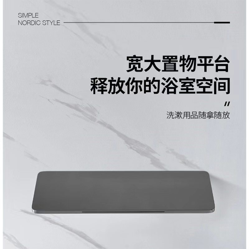 全铜暗装瀑布龙头入墙面盆黑色冷热水台盆浴室水龙头方形工程款式
