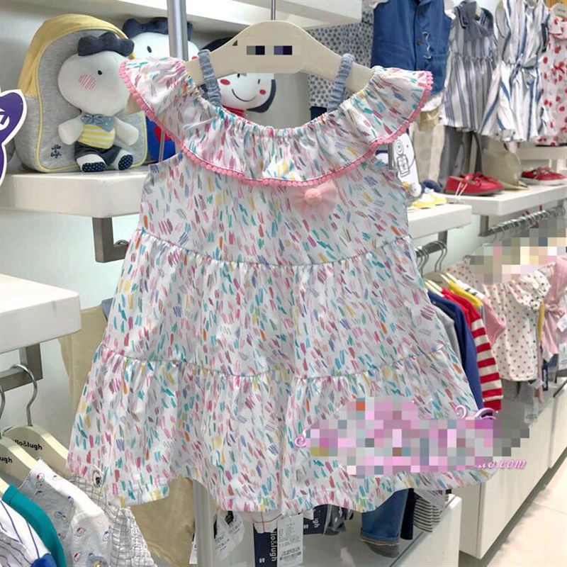 韩国中小童装 夏新款q女童宝宝彩色吊带裙 洋气背心裙 公主裙