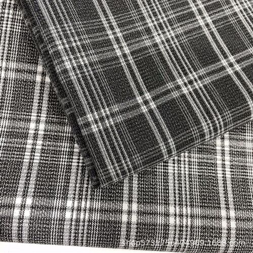 春夏款休闲外套 马甲 西装 连衣裙 制服裙面料 黑白TR色织格子布