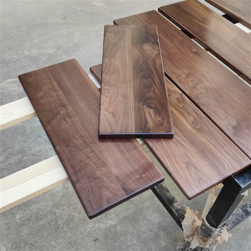 北美黑胡桃木原木木料大板木板实木板材桌面一字板置物架家具定制
