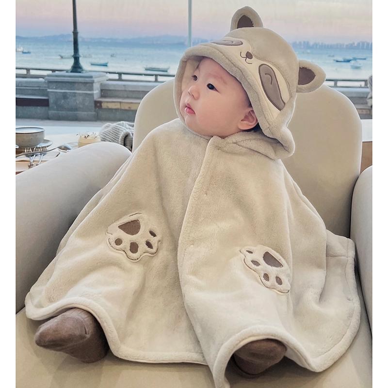 婴儿披风a斗篷秋冬外出服宝宝衣服冬季超萌可爱婴幼儿卡通加厚外