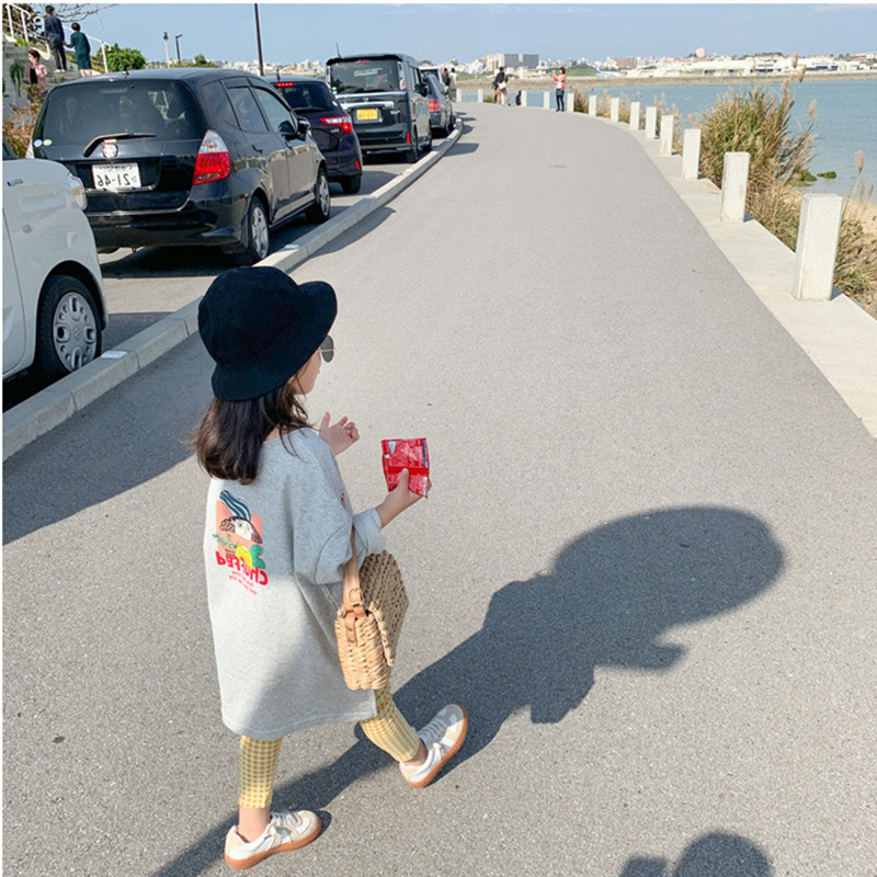 女童秋款卫衣裙韩版潮儿童休闲长袖T恤女宝宝时尚中W长款宽松上衣
