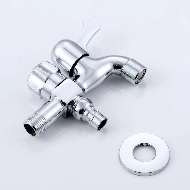 铜多功能4分前后双用水龙头 一进二出多功能洗衣机拖把池快开龙头