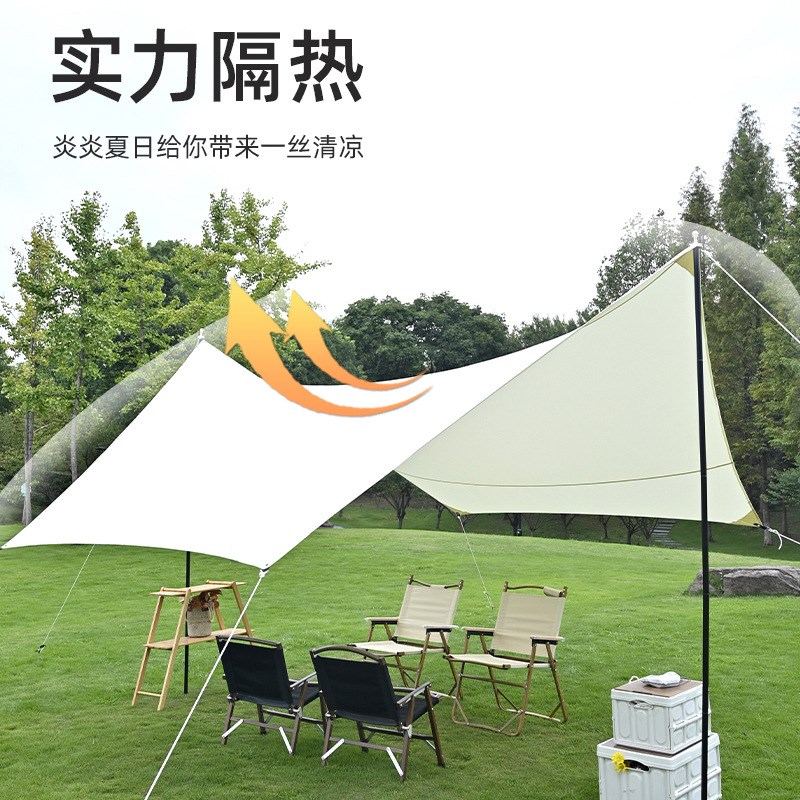 户外天幕帐篷露营野营牛津布防水防晒室外野外六角遮阳棚营地装