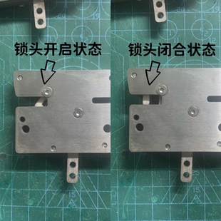 不锈钢卡弦锁弓箭释放器弓弦触动开关推L拉门碰触锁秦弩机模型