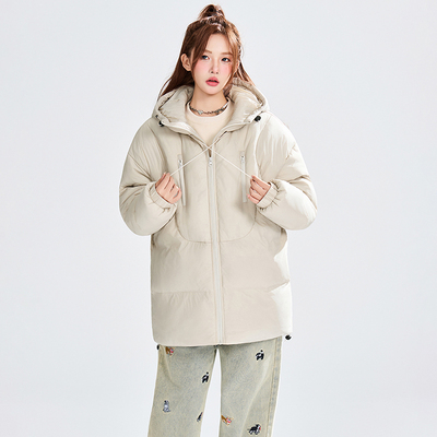 设计感男女短款2025新款冬季连帽宽松加厚保暖男女同款外套