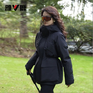 2025冬季新款收腰90白鸭绒连帽工装羽绒服女潮流时尚防风保暖外套