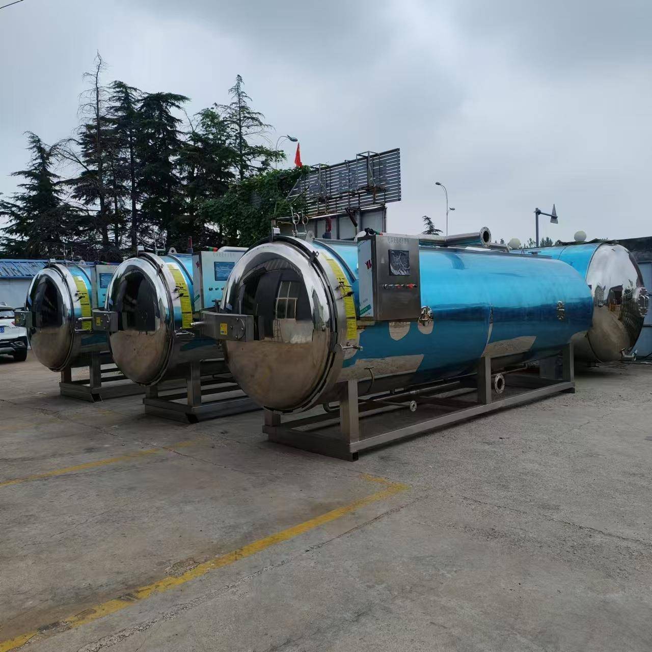 五香带鱼罐头喷淋杀菌釜肉制品灭菌机黄桃梨玻璃瓶罐头高温杀菌锅