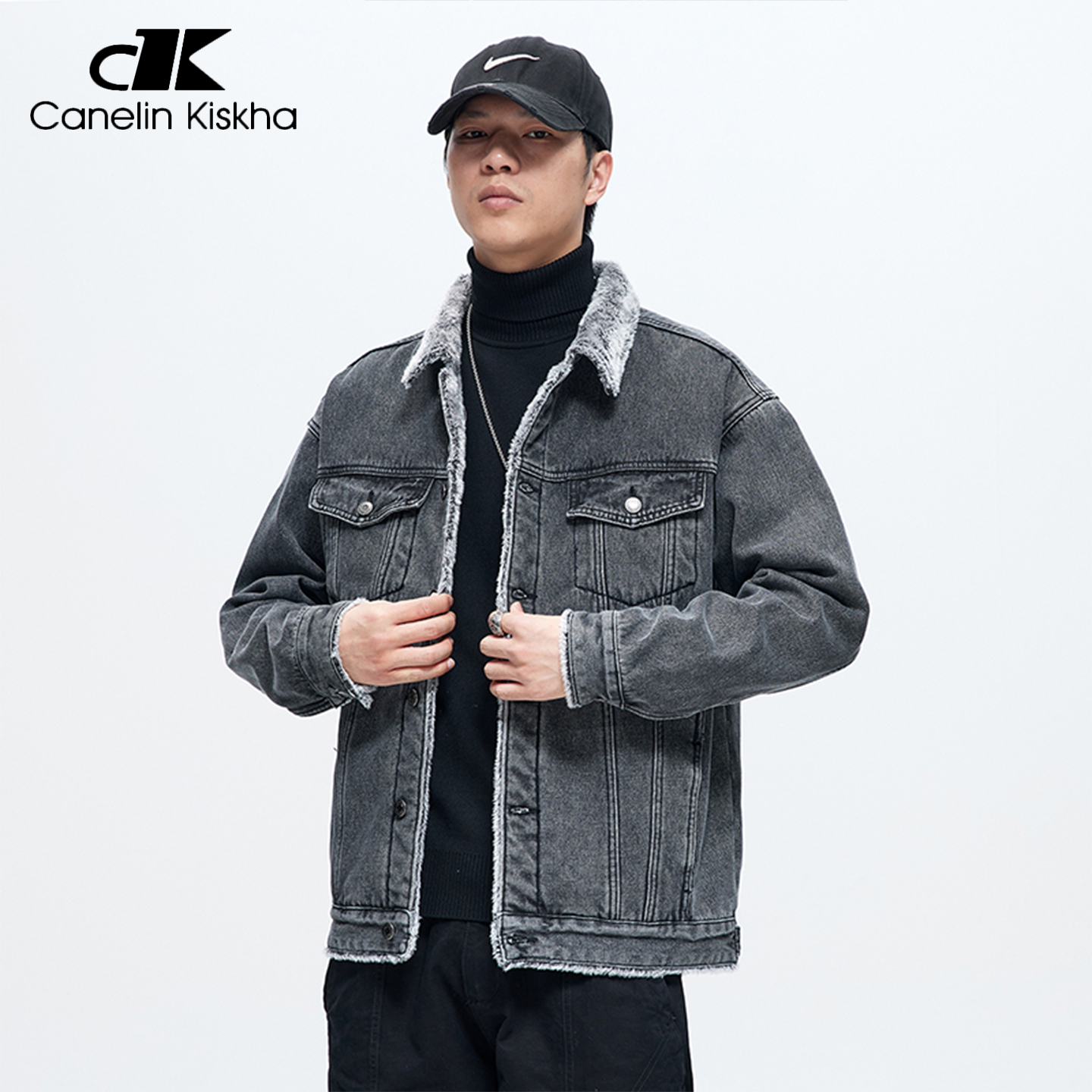 CanelinKiskha秋季牛仔夹克外套
