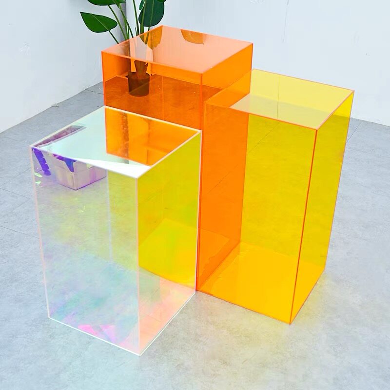 亚克力展示架透明陈列架鞋子包橱窗展示台定制P彩色展示盒收纳高