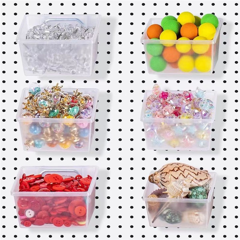 配件零件盒工具h挂板物料整理收纳盒斜口螺丝收纳盒圆孔洞洞板挂