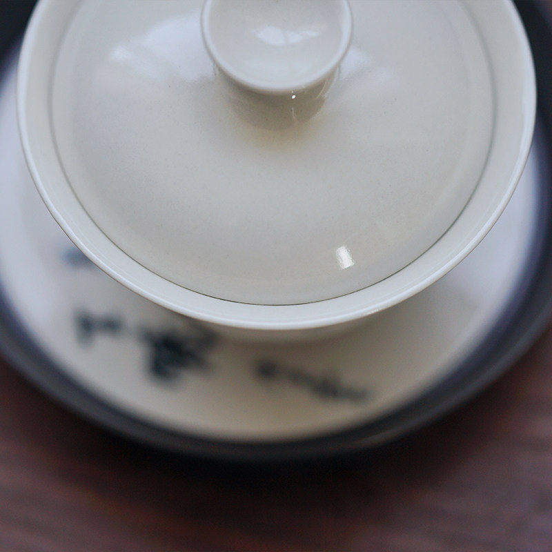 元无 岩韵 功夫茶具 岩茶 陶瓷仿古 盖碗茶杯 草木灰釉 干泡 包邮
