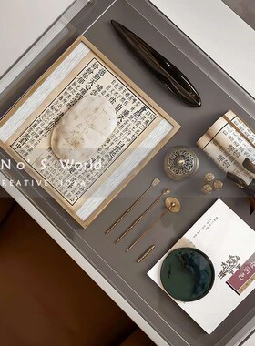 奇诺新中式摆件套装组合轻奢样板间家居工艺品书房书桌装饰品