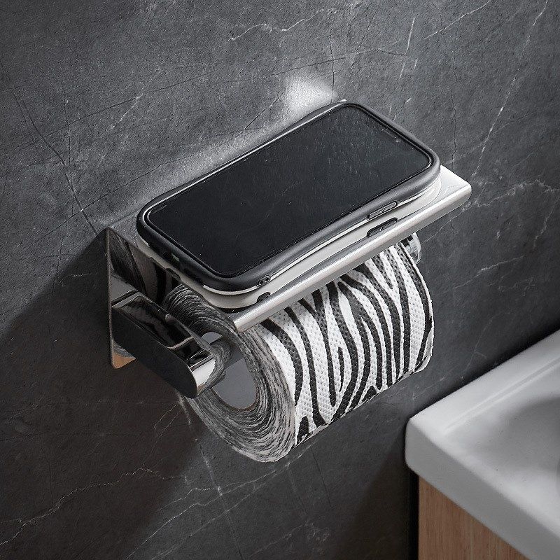 304不锈钢纸巾架免打孔厕纸架卫生间厕所卷纸架浴室手机置物架