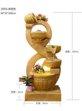 欧式现代简约流水喷泉客厅阳台办公室酒店水景电视柜落地摆件