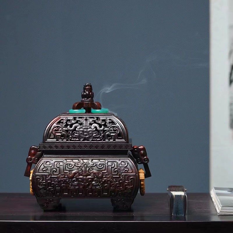 大红酸枝香炉中式复古熏香炉客厅茶室家用盘香摆件手工精雕,特色手工艺,其他特色工艺品,淘宝优惠券,粉丝福利购,淘宝优惠卷