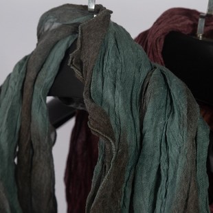 炒色工艺棉麻围巾春秋季经典秋意正浓文艺复古丝巾古风防晒纱巾女