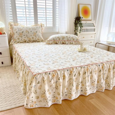 韩版全棉小碎花纯棉韩式床裙少女心公主风120*150*180200*220cm
