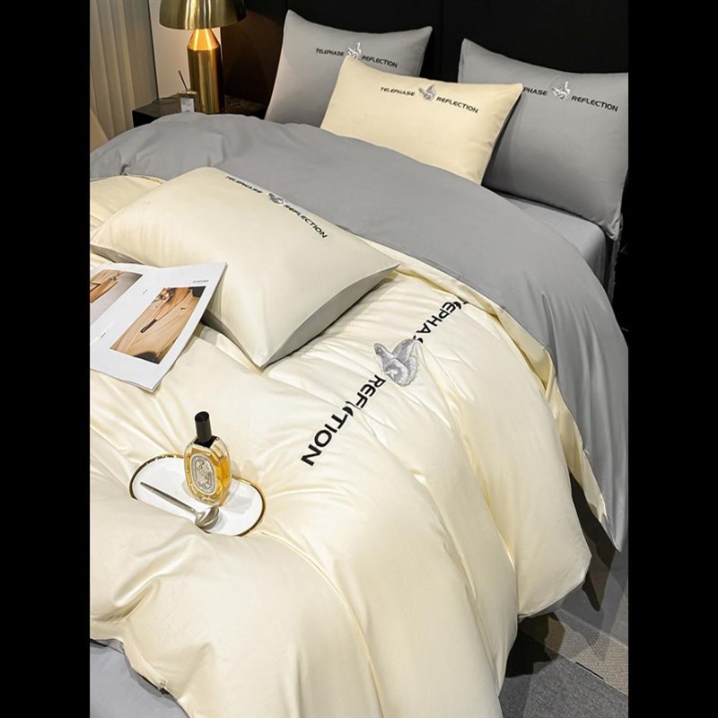 A类轻奢60支长绒棉四件套全棉纯棉被套床单三件套床上用品床笠款