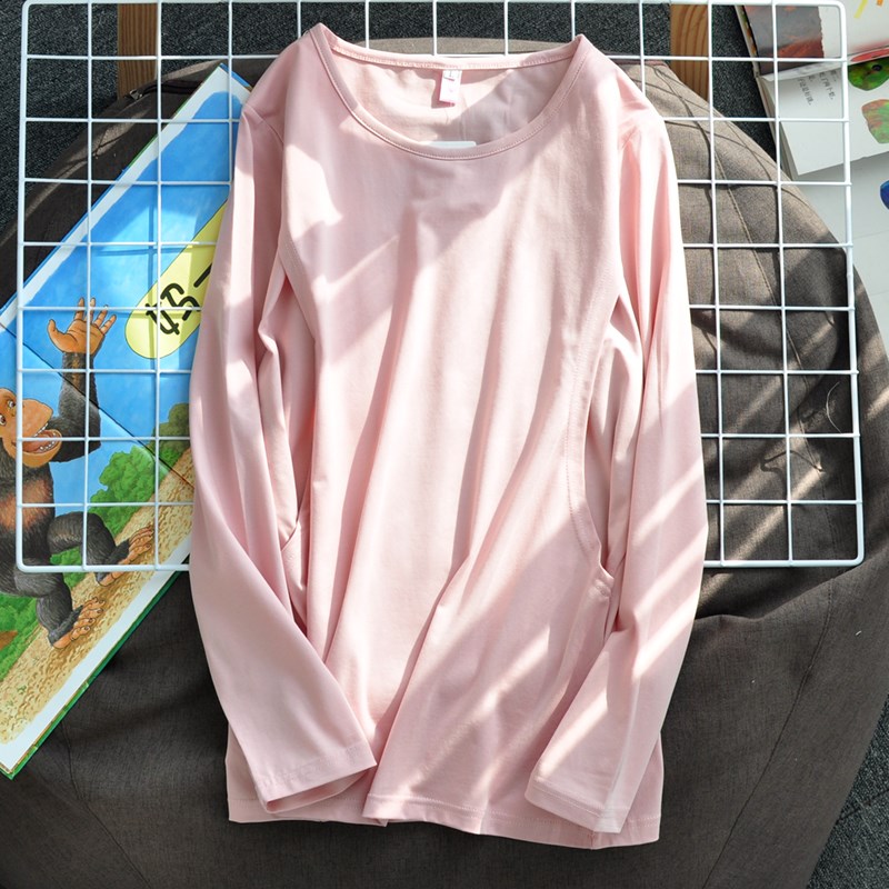 2024产后哺乳上衣外出辣妈款纯棉夏季薄款长袖t恤春秋喂奶月子服