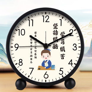充电闹钟学生专用起床神器闹铃初中生女男孩励志语摆件.儿童时钟
