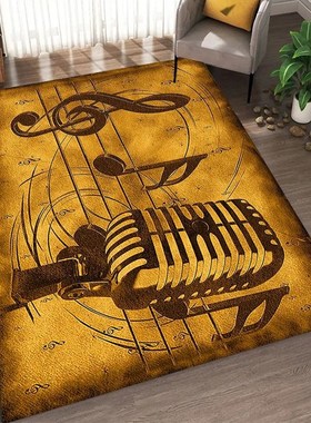 燃烧吉他音乐区域地毯舒适地垫欢迎门垫装饰前门客厅厨房卧室