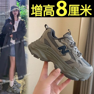 内增高老爹鞋女款春冬加绒2025新款厚底运动鞋春季轻便百搭休闲鞋