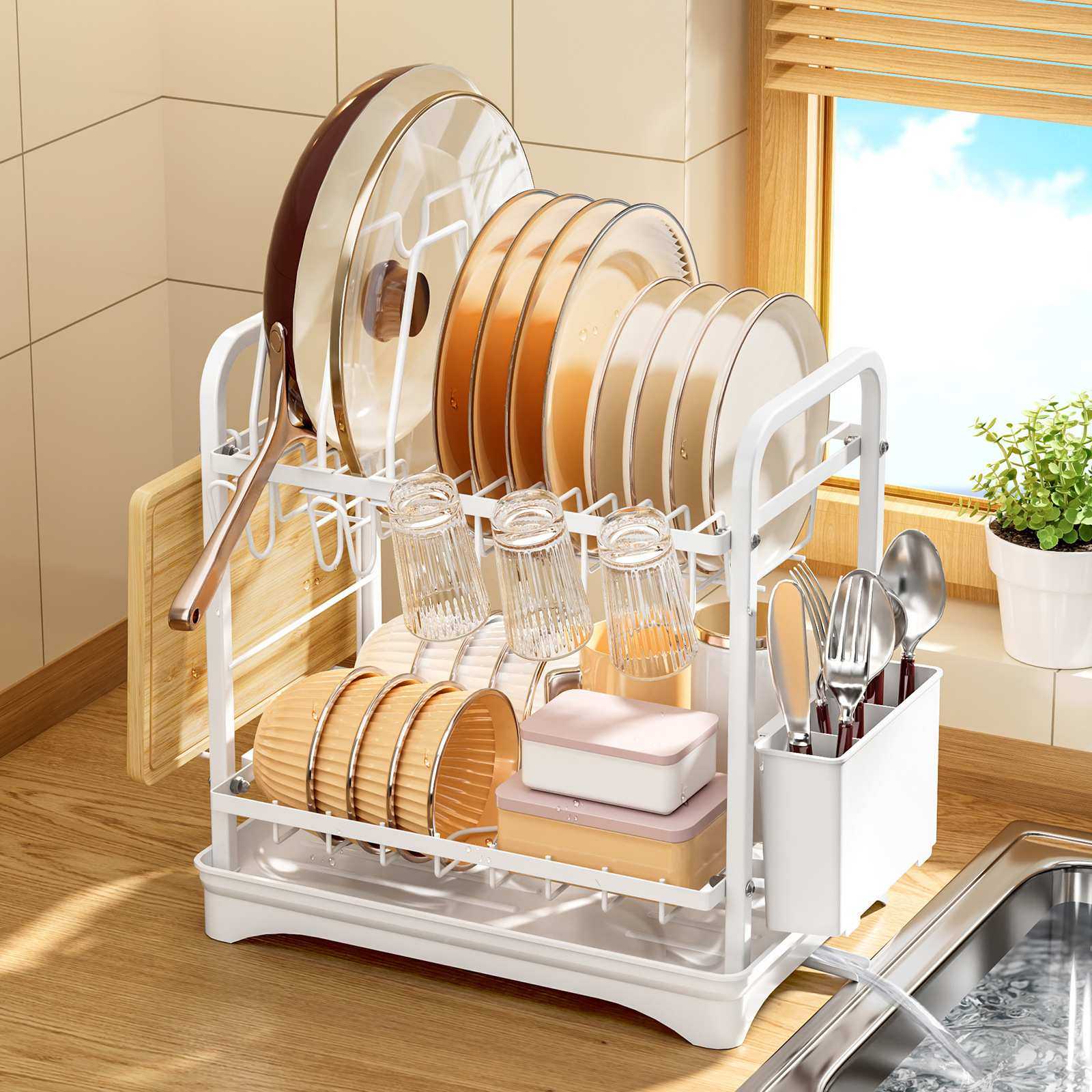 外贸 厨房收纳置物架台面多功能加厚碗杯碟筷勺锅盖沥水厨房用具,模玩/动漫/周边/娃圈三坑/桌游,模型制作工具/辅料耗材,淘宝优惠券,粉丝福利购,淘宝优惠卷