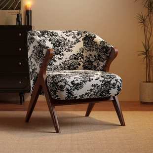 中古单人椅设计师接待椅艺术感单人沙发边椅阳台小椅子卧室看书椅