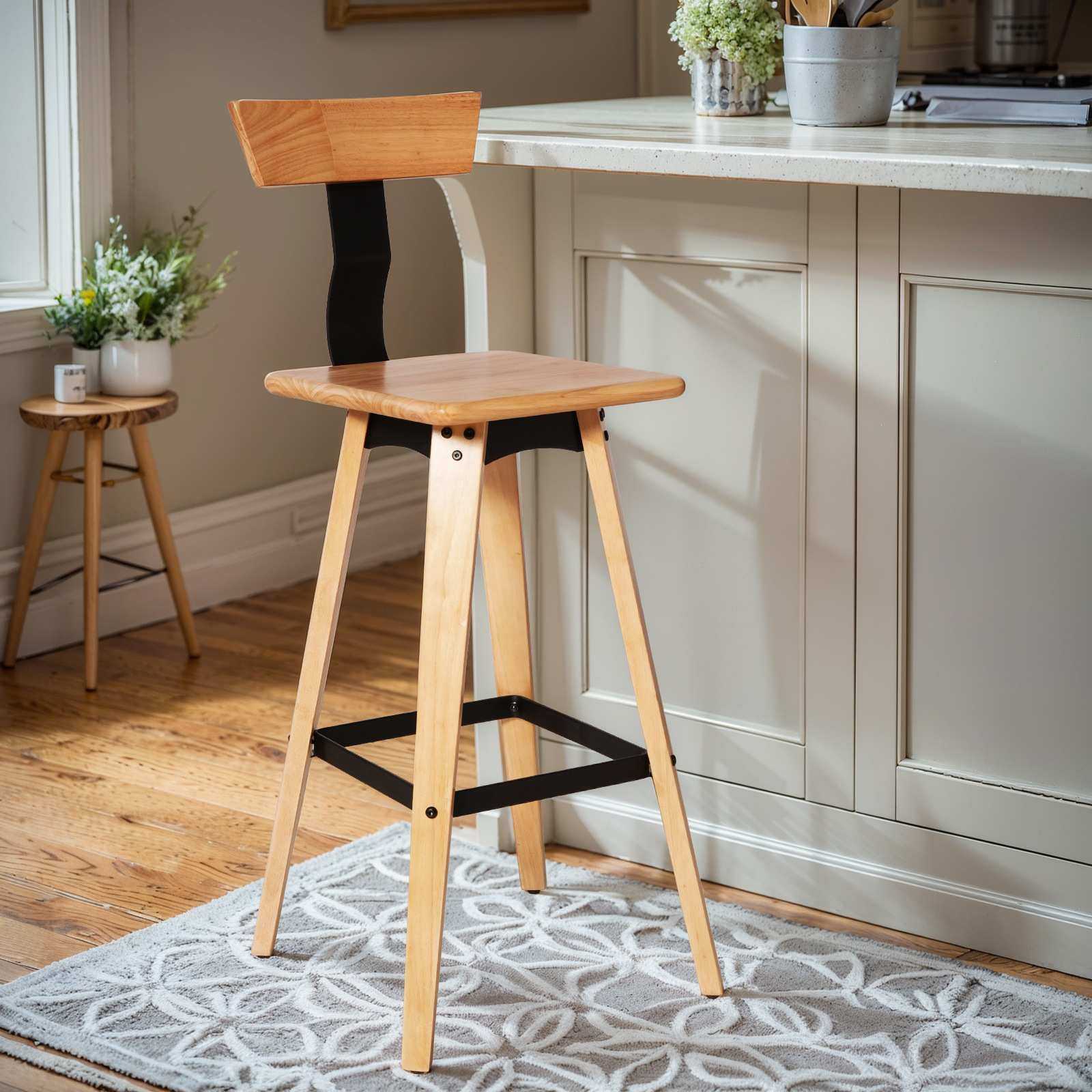 北欧家用简约实木高脚椅咖啡厅奶茶店商用创意轻奢靠背酒吧椅餐椅,模玩/动漫/周边/娃圈三坑/桌游,模型制作工具/辅料耗材,淘宝优惠券,粉丝福利购,淘宝优惠卷