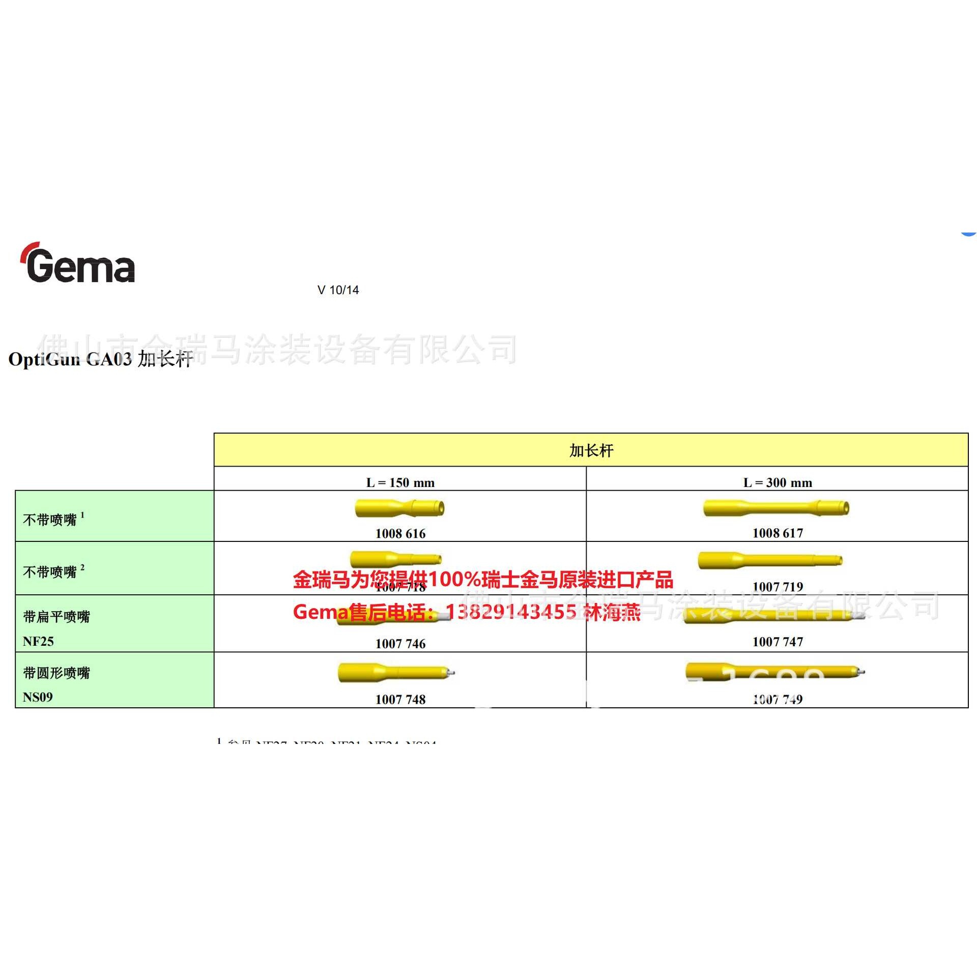 供应金马OptiFlex GM04 GA03 Gun extensions 加长杆 金马延长杆