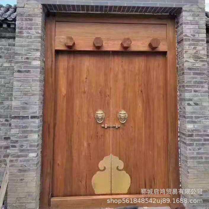 老榆木仿古别墅大门中式家用室内门民宿复古风做旧老门板大门