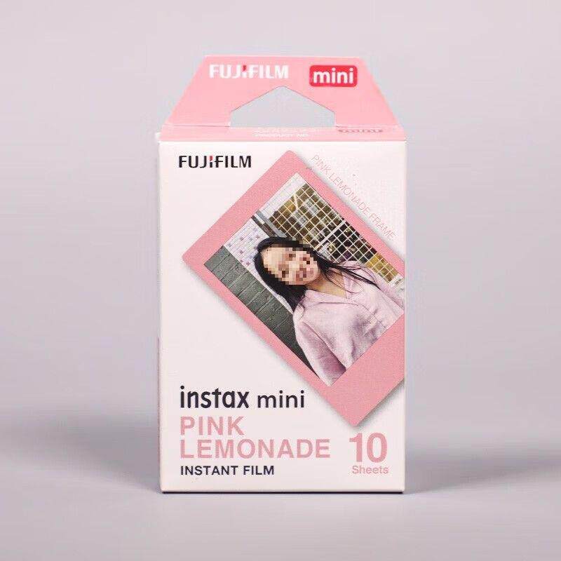 拍立得mini11/12通用 蓝边石灰岩粉色沁柠限定3英寸相纸现货