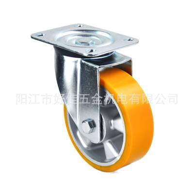 源头工厂直供150X50mm欧洲款重型铝芯外包聚氨酯（PU）万向脚轮