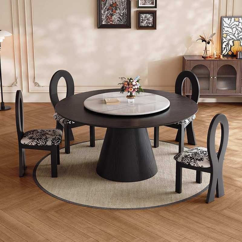 法式复古实木餐桌旋转圆盘吃饭桌子客厅家用小户型一桌四椅组合,模玩/动漫/周边/娃圈三坑/桌游,模型制作工具/辅料耗材,淘宝优惠券,粉丝福利购,淘宝优惠卷