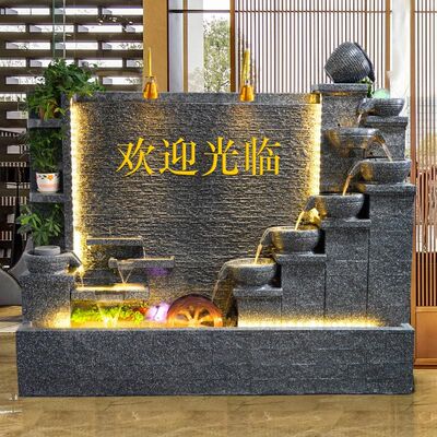 水幕墙流水屏风循环流水墙景观摆件D水帘墙隔断户外庭院鱼池背景