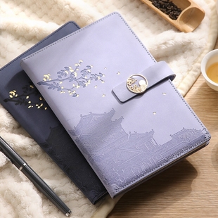 国潮笔记本本子定做商务a5复古2025年新款中国风商务办公工作会议记录本大学生日记本加厚记事本定制可印logo