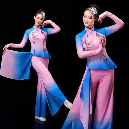 古典舞舞蹈服剧目服装仙气飘飘中国舞身韵练功服套装女成人演出服