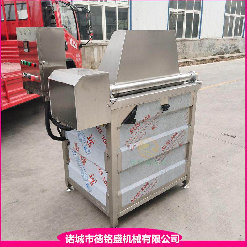 出料式小鲅鱼块油炸机 黄金带鱼段油炸锅