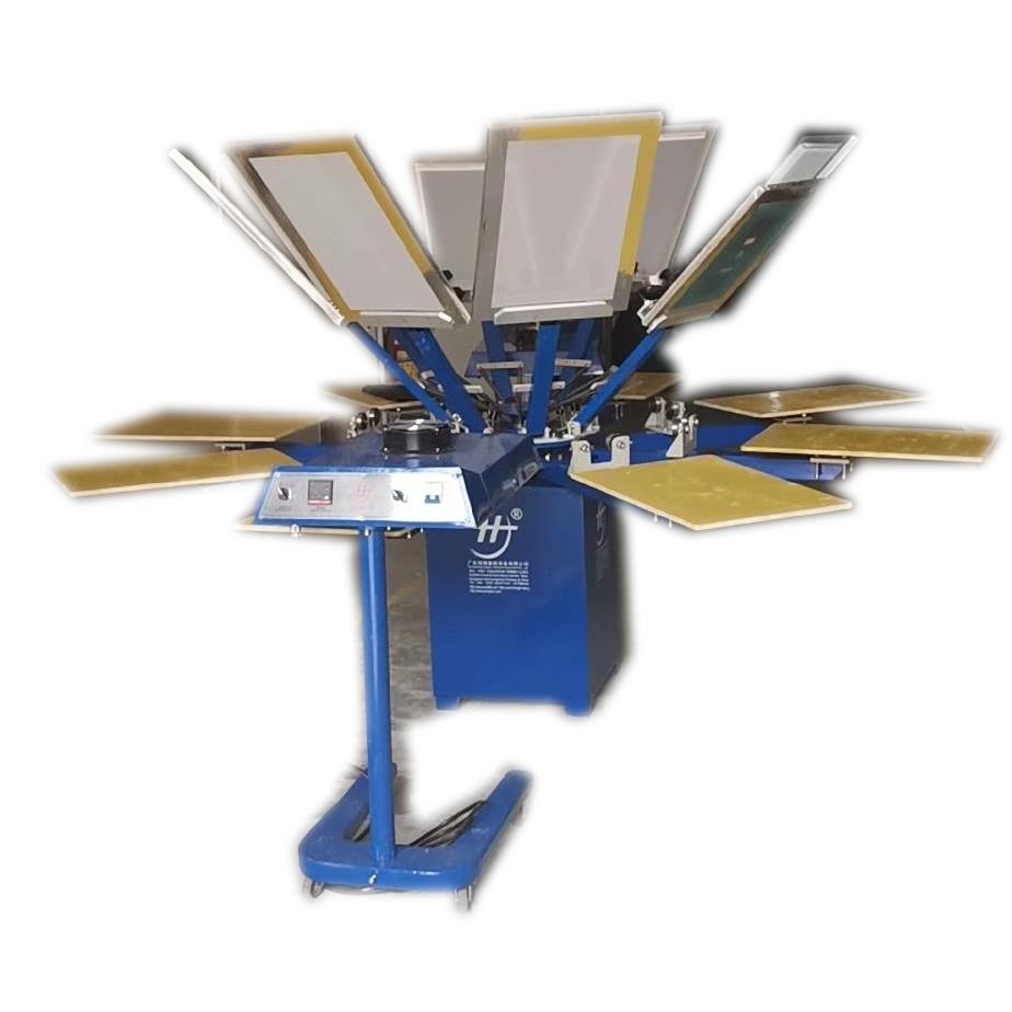 打底衫自动布料转盘丝网印刷机40*50可非标服装图案丝印机