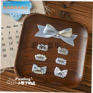 马尔济斯发夹小狗蝴蝶结发饰约克夏发H卡蓝色狗狗头饰宠物夹子梳,