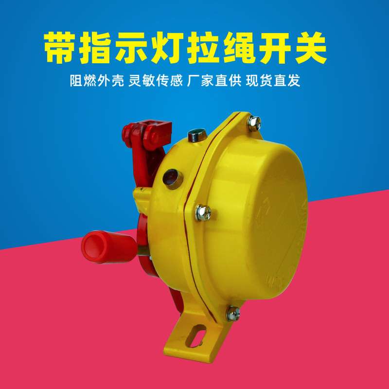 双向拉绳开关带指示灯FKLT2-YJLKJ-S手动拉线开关XLLS-II